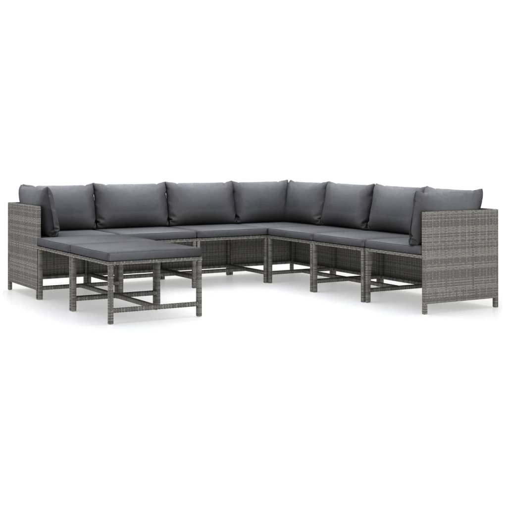 vidaXL Gartenlounge-Set 9-tlg. Garten-Lounge-Set mit Kissen günstig online kaufen