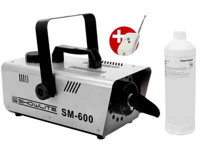 Showlite Discolicht SM-600 Schneemaschine 600W inkl. 1 l Schneefluid, Ideal zur Festinstallation für Bühnen, Discos oder Bars