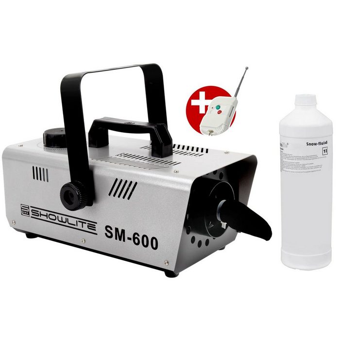 Showlite Discolicht SM-600 Schneemaschine 600W inkl. 1 l Schneefluid Ideal zur Festinstallation für Bühnen Discos oder Bars