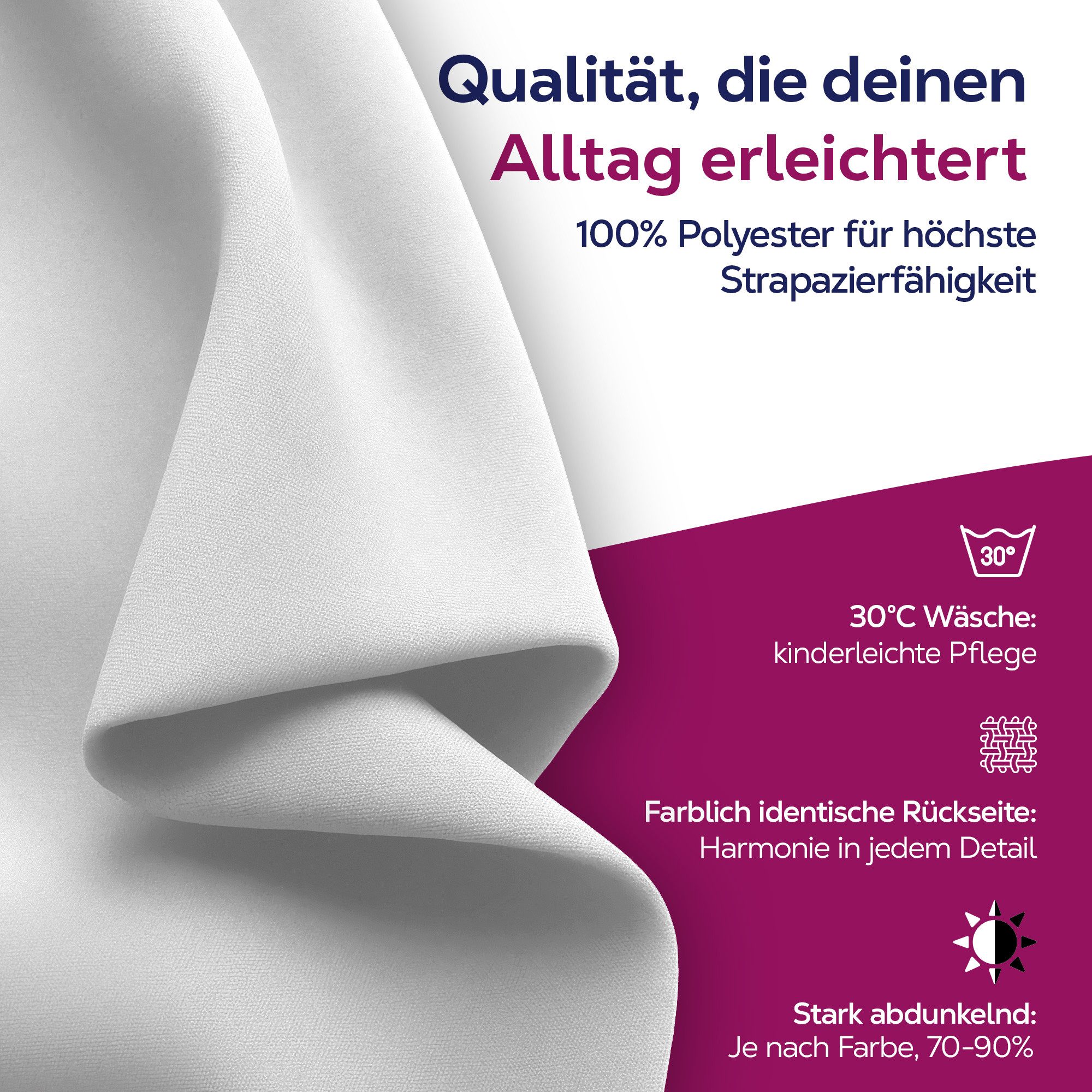 Beautex Verdunkelungsvorhang Verdunkelungsgardine Kräuselband Vorhang blickdicht abdunkelnd (1 St), Kräuselband, verdunkelnd