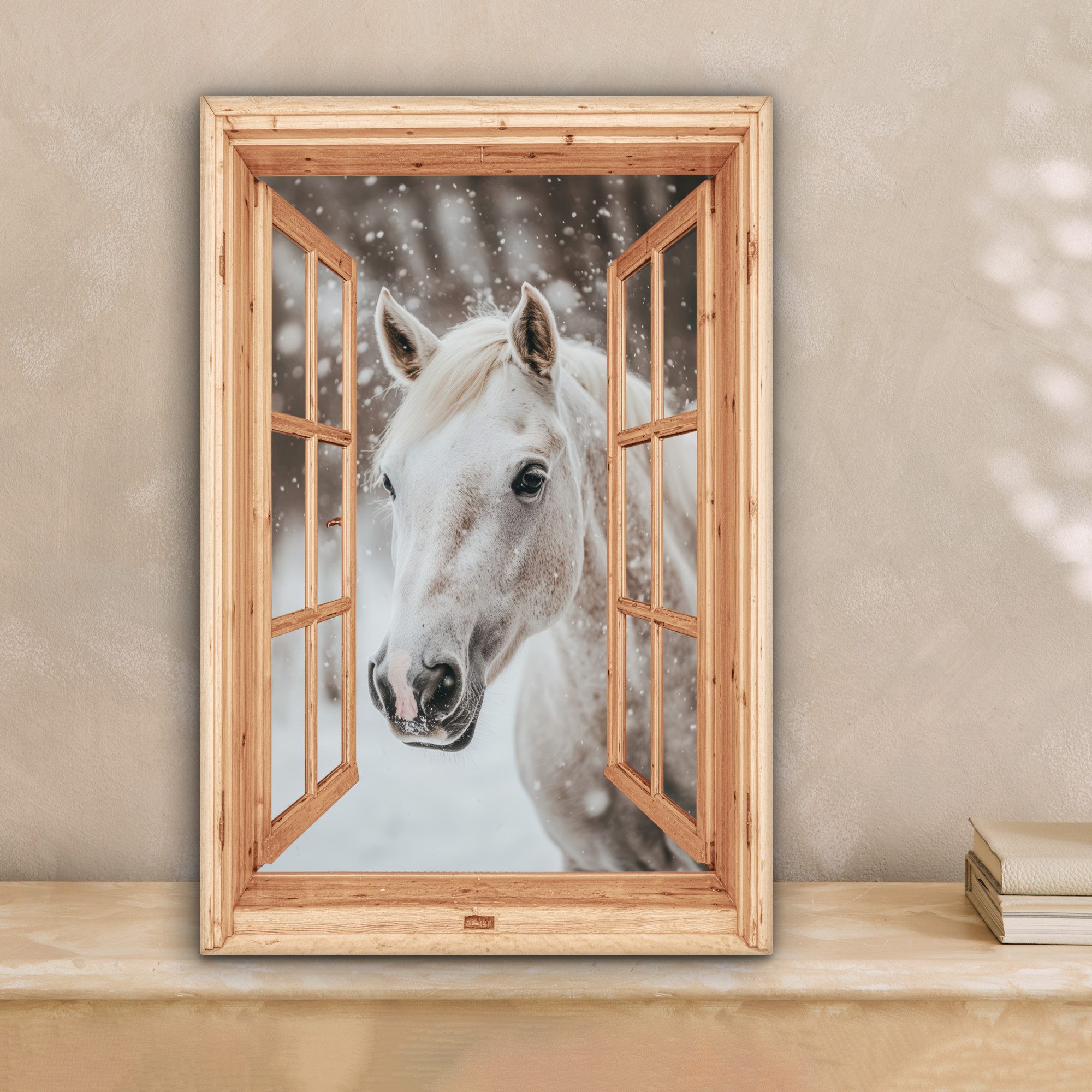OneMillionCanvasses® Leinwandbild Fensterblick - Fenster - günstig online kaufen