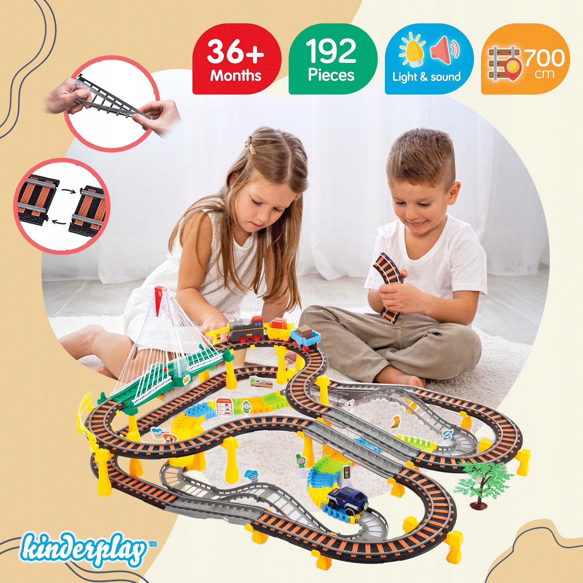 kinderplay Spielzeug-Zug Elektrische Eisenbahn mit Rennbahn – 2-in-1 Spiels günstig online kaufen