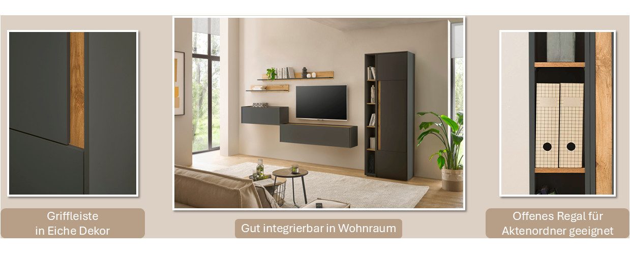 Home affaire Büromöbel-Set CiTY/GiRON, (Set, 2-tlg)