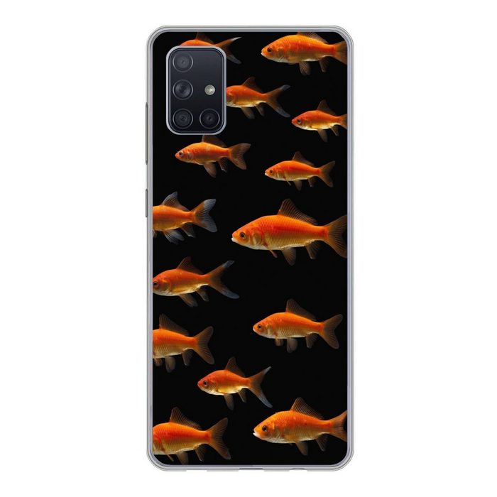 MuchoWow Handyhülle Goldfisch - Tiere - Schwarz Phone Case Handyhülle Samsung Galaxy A71 Silikon Schutzhülle