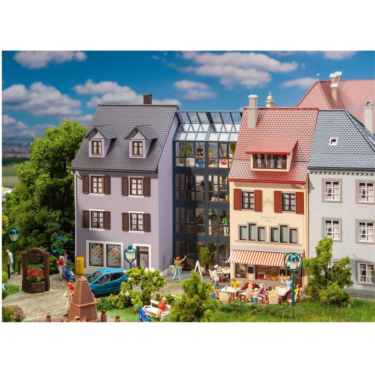 Faller Modellbausatz Faller 130707 Kleinstadt Häuserzeile HO