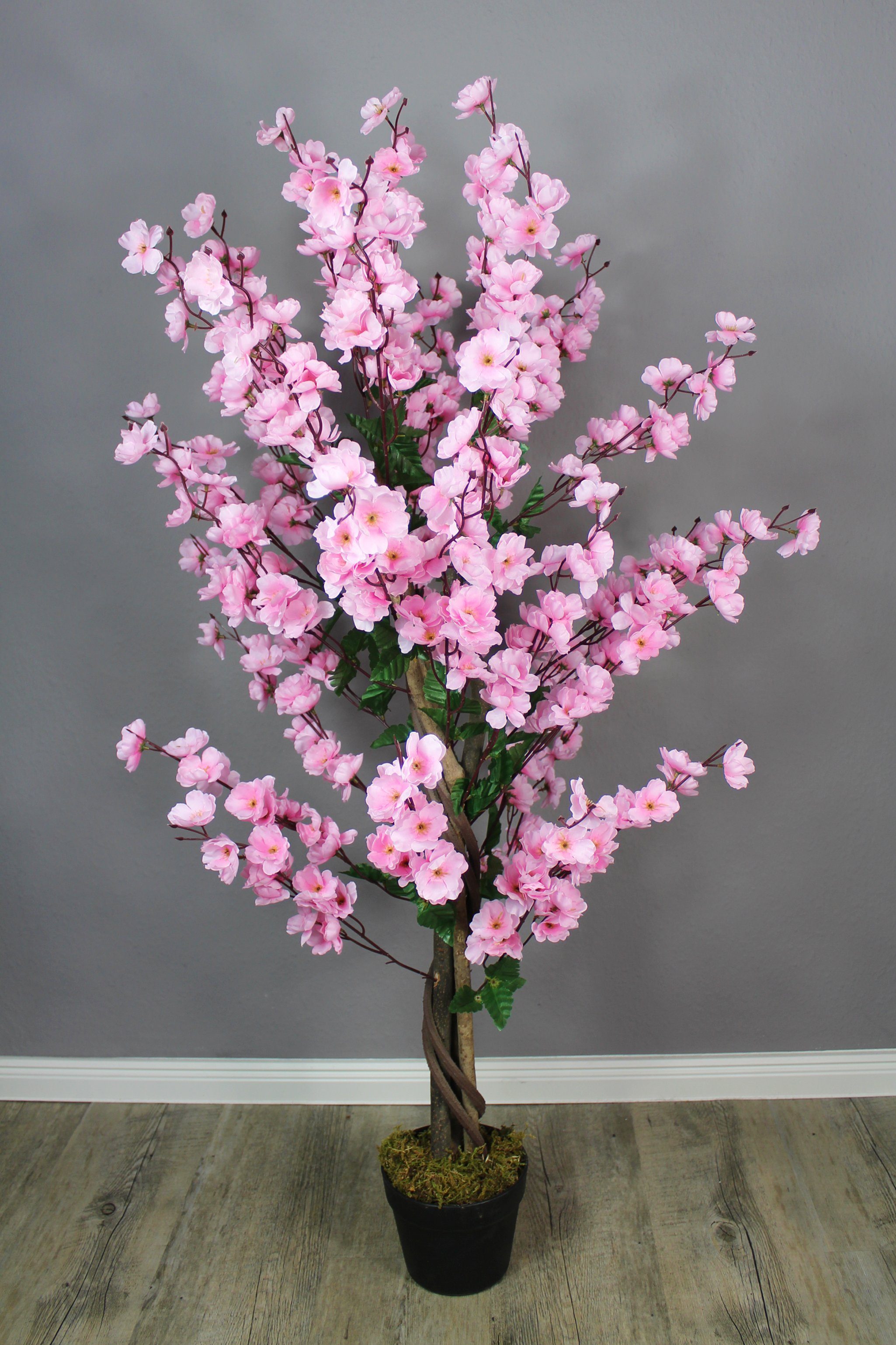 im Pink Wintersweet fertig Blüten Arnusa, Topf Pflanze Höhe Blütenbaum Künstliche Wintersweet, Kunstpflanze 120 cm,