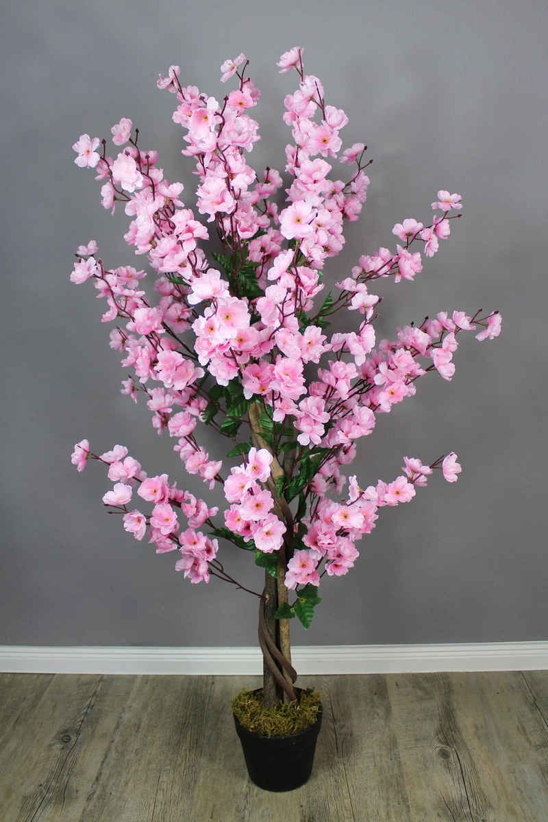 Kunstpflanze Blütenbaum Wintersweet Künstliche Pflanze Blüten Pink Wintersweet, Arnusa, Höhe 120 cm, fertig im Topf