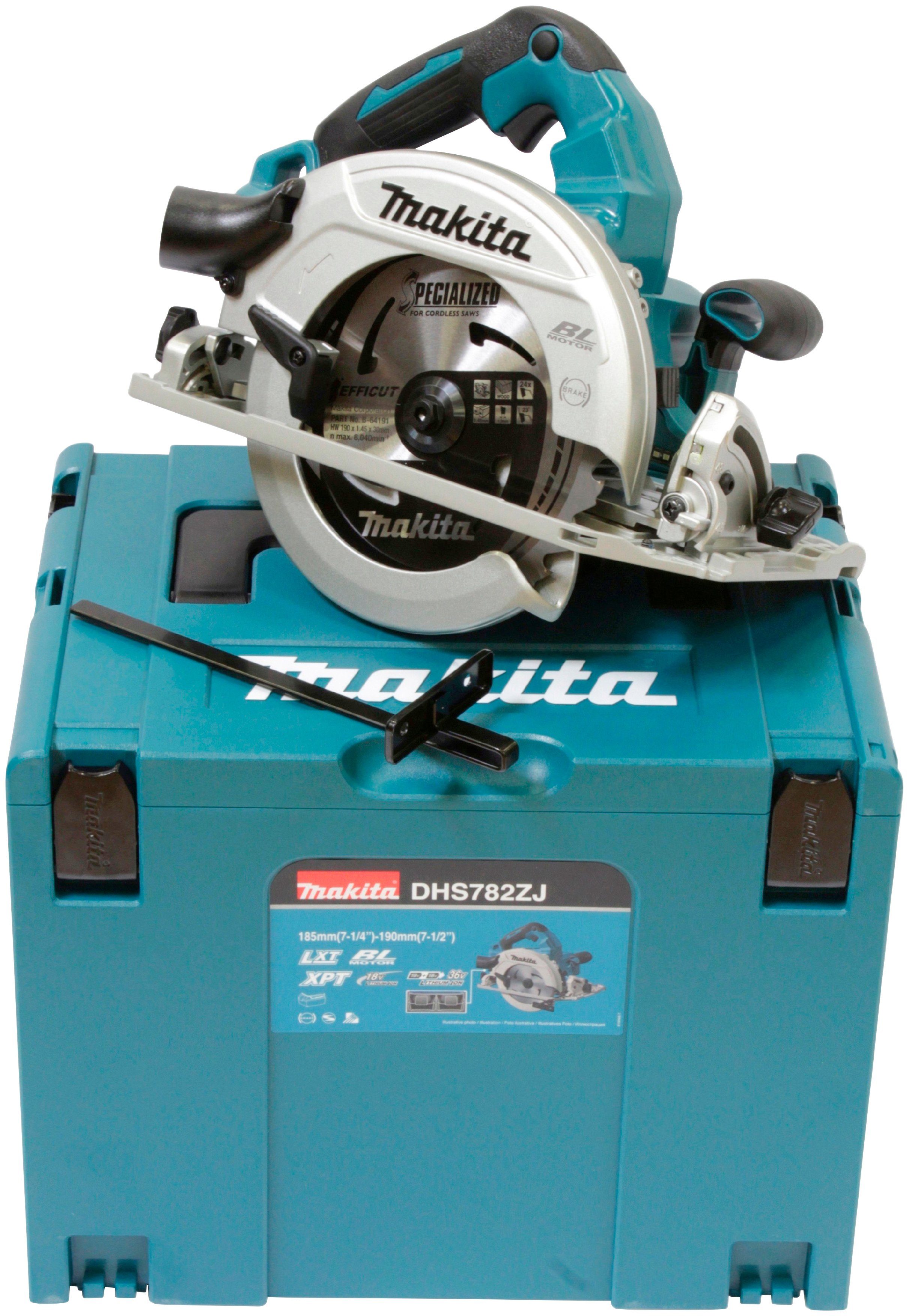 Makita Akku-Handkreissäge DHS782ZJ, 62 mm, 2x 18 V, ohne Akku & Ladegerät