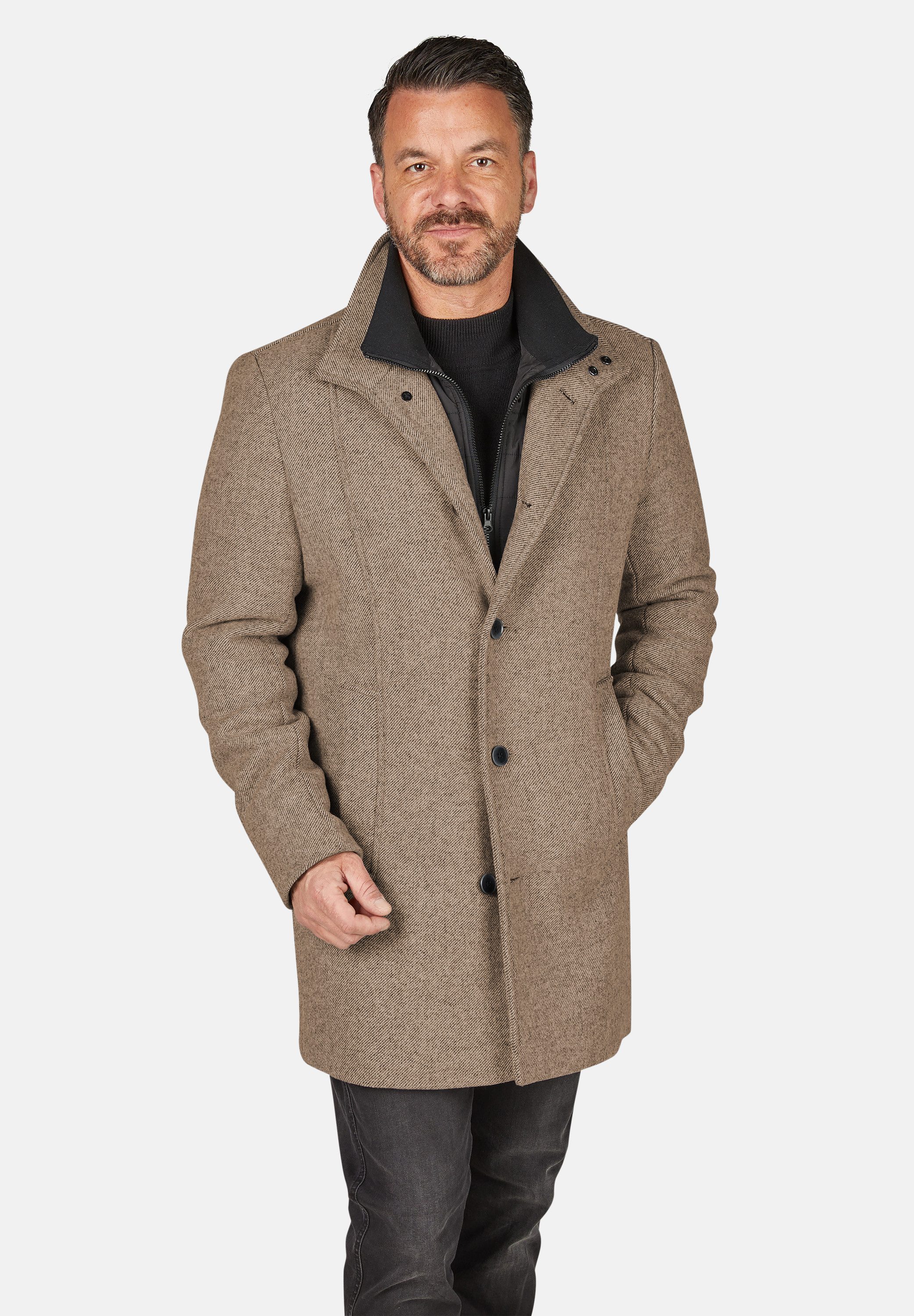 Calamar Wollmantel Eleganter Wollmantel Twill