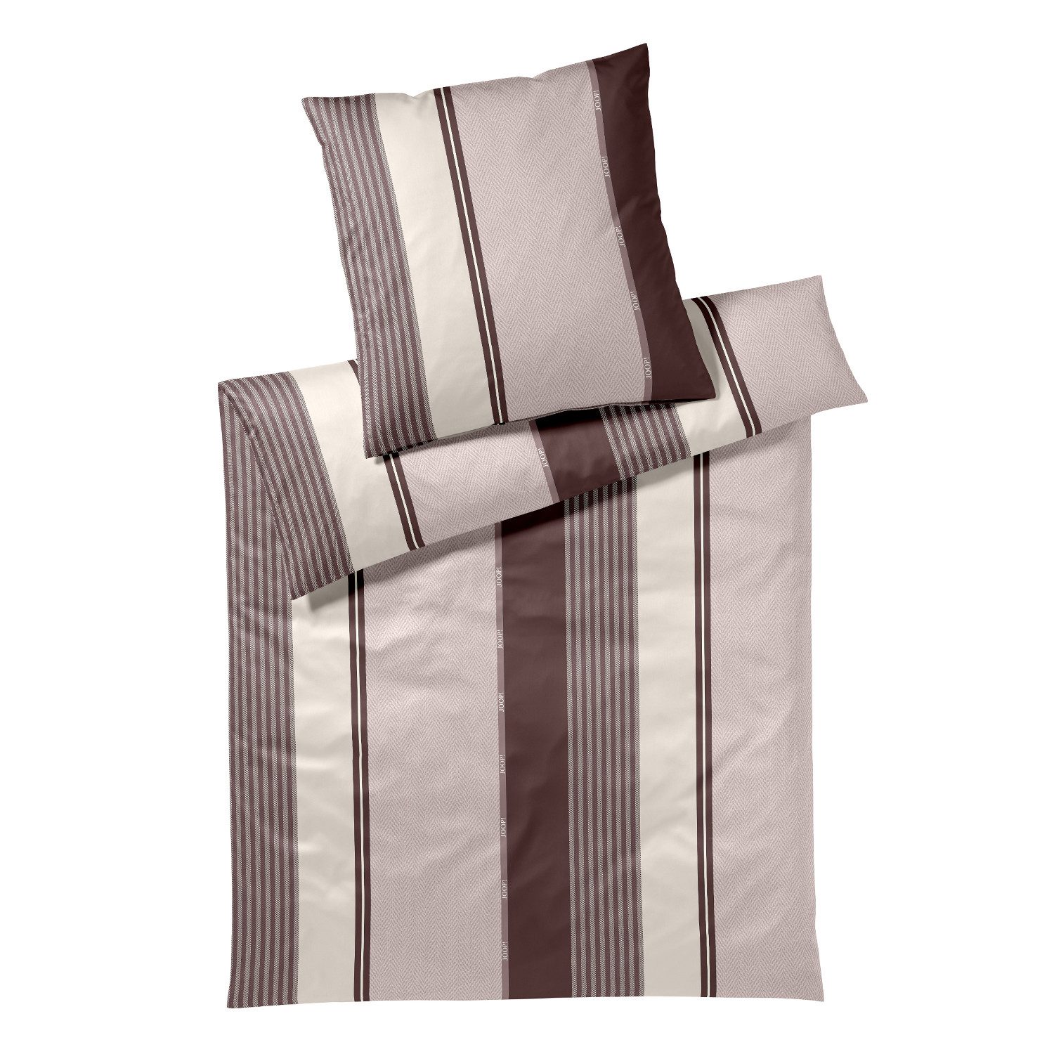 JOOP! Bettwäsche JOOP! Comfort Satin Bettwäsche Herringbone Stripes 4125-1 Rose 135x200, Comfort Satin, 2 teilig, Mit Reißverschluss