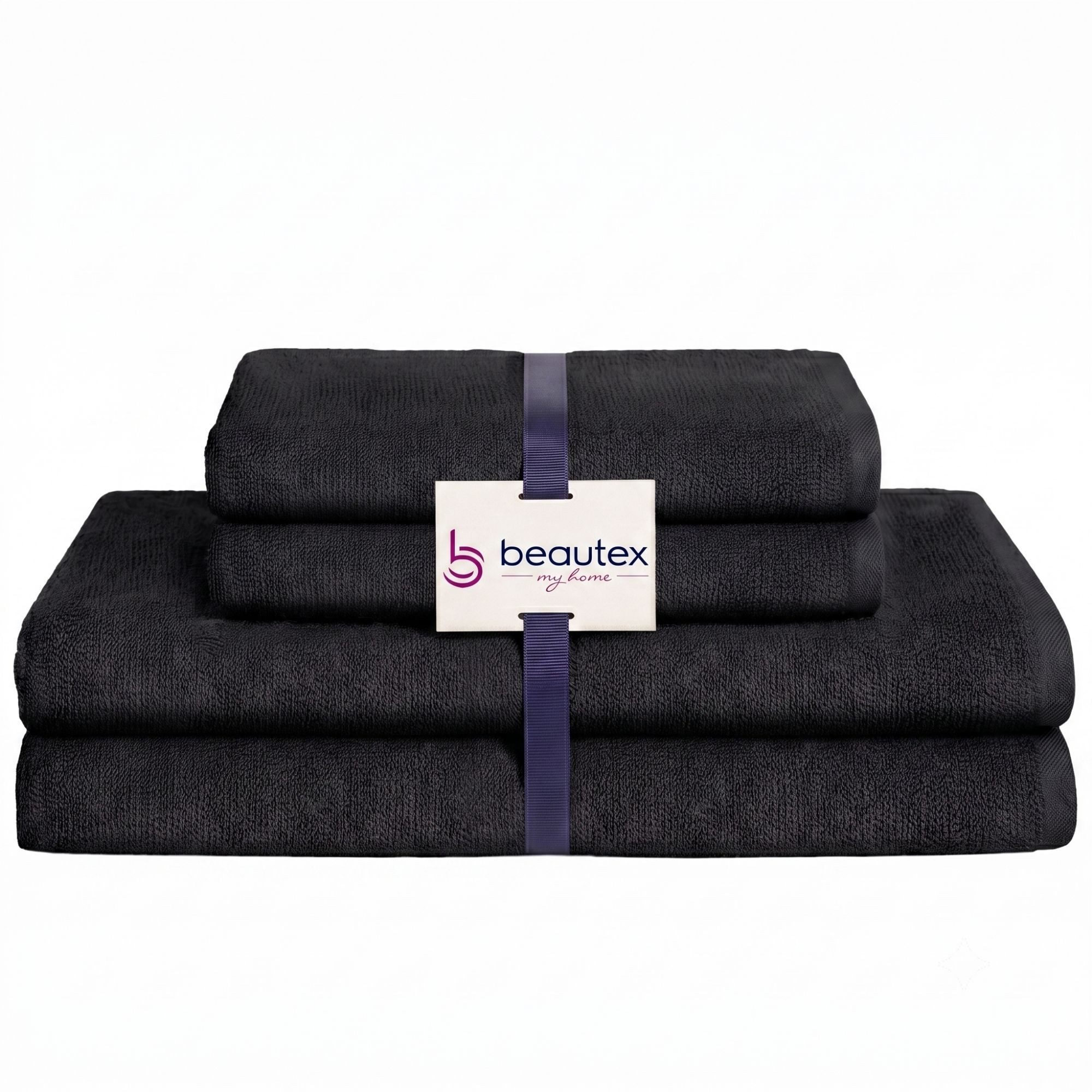 Beautex Handtuch Set, Premium Frottier Sets, 100% Baumwolle 550g/m², Multischlaufen-Optik, Frottier, saugstark, weich, flusenfrei, schnelltrocknend, schadstoffgeprüft