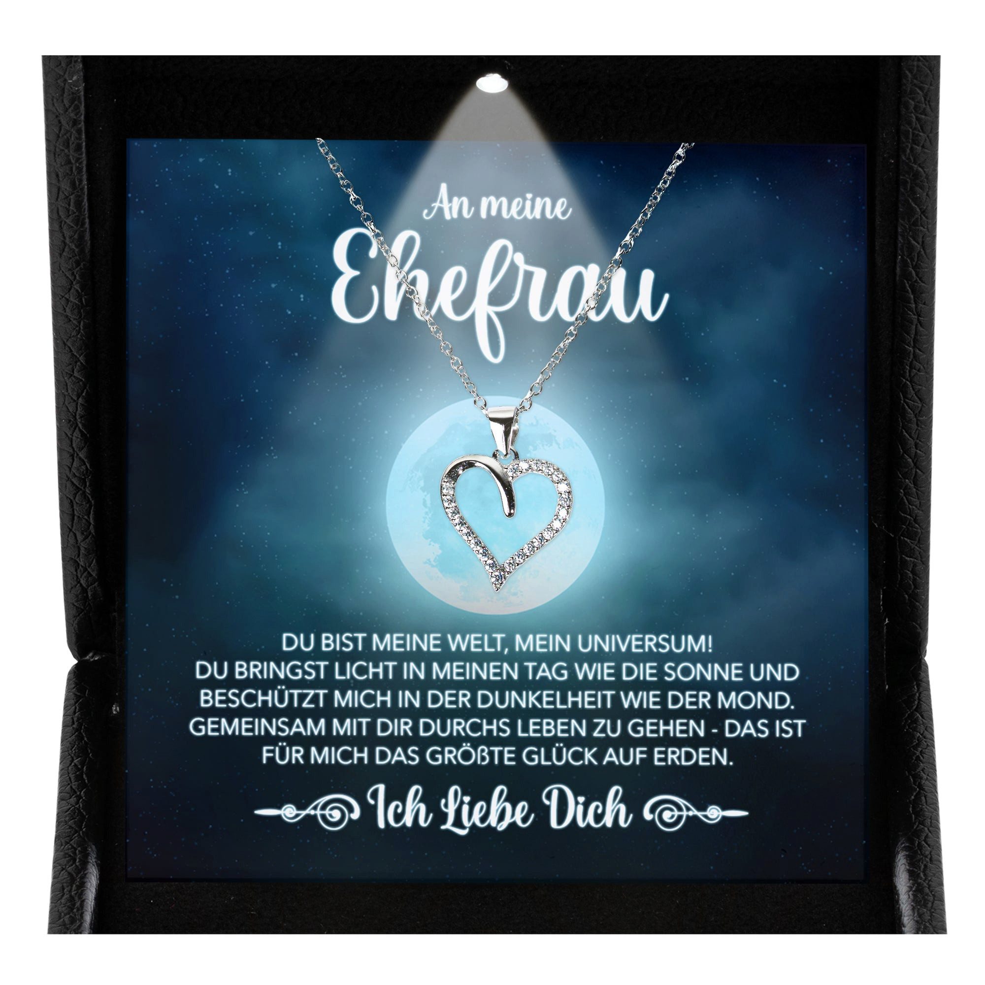 Valentinstagsgeschenk 22Feels Schmuckset Hochzeitstag Geschenk Ehefrau Ich Liebe Dich Kette Herz Frauen Damen (inkl. Geschenktasche, Karte, Poliertuch