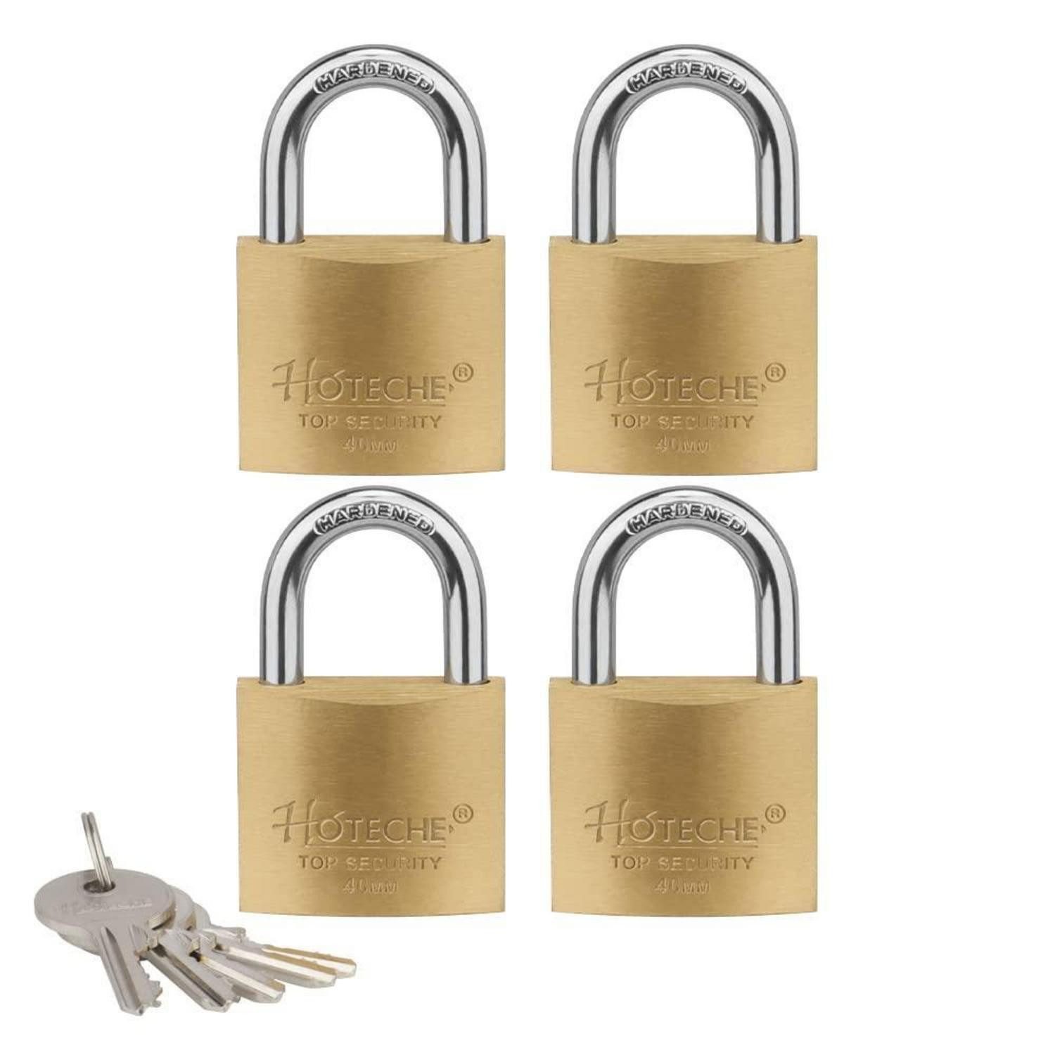 LuxusKollektion Vorhängeschloss Vorhängeschloss Set Messing 40MM 4er Pack