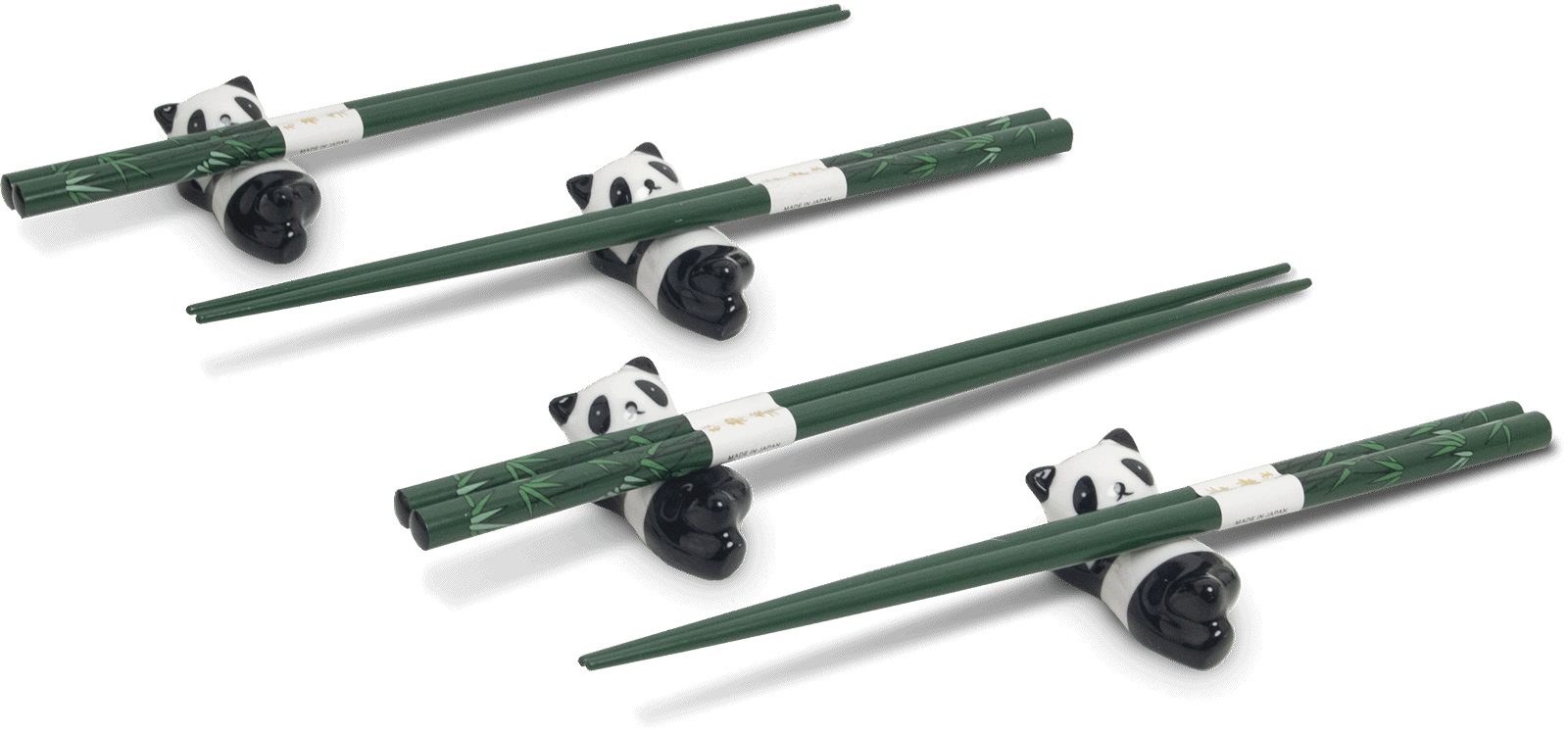 WestCraft Essstäbchen Essstäbchen Set Japan, 4 Paar Holz-Essstäbchen mit Keramik-Ablagen, Lucky Cat & Panda, Hochwertiges Chopstick-Set für Sushi