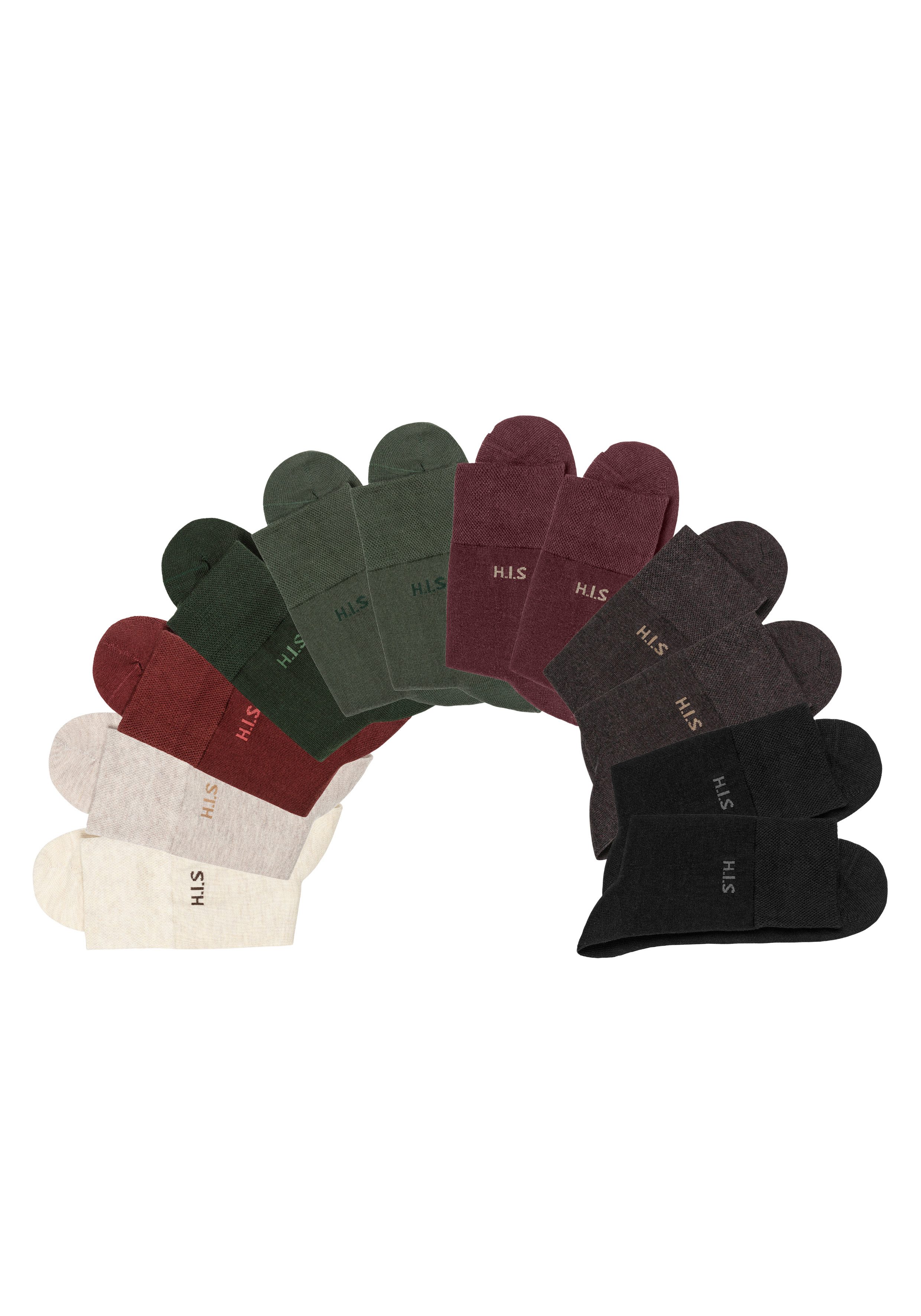 H.I.S Socken Packung, 12 Stk. tlg. ohne einschneidendes Gummi günstig online kaufen