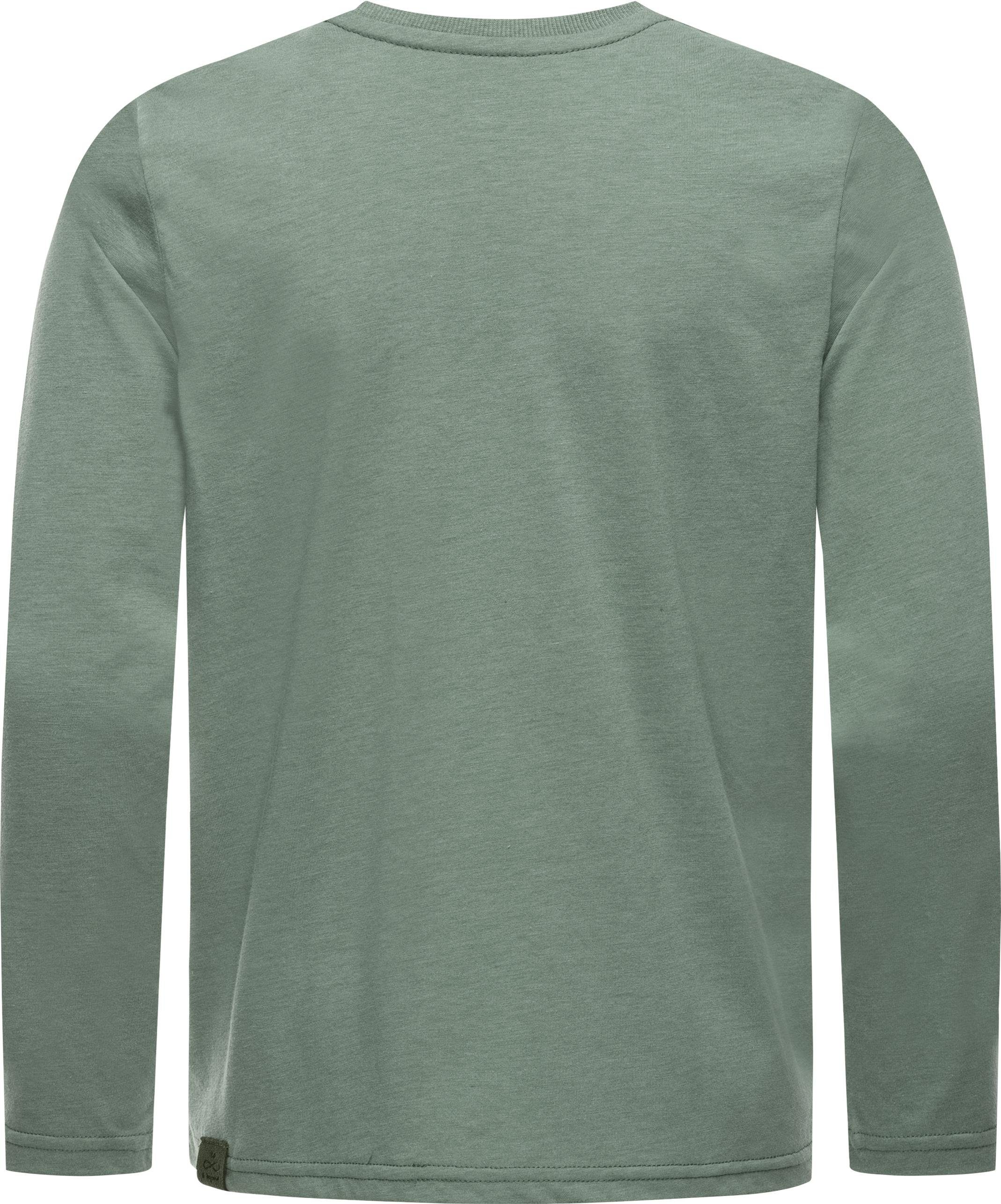 Langarmshirt Gurgi grün Ragwear Jungen Sweatshirt Logodruck Leichtes Print mit