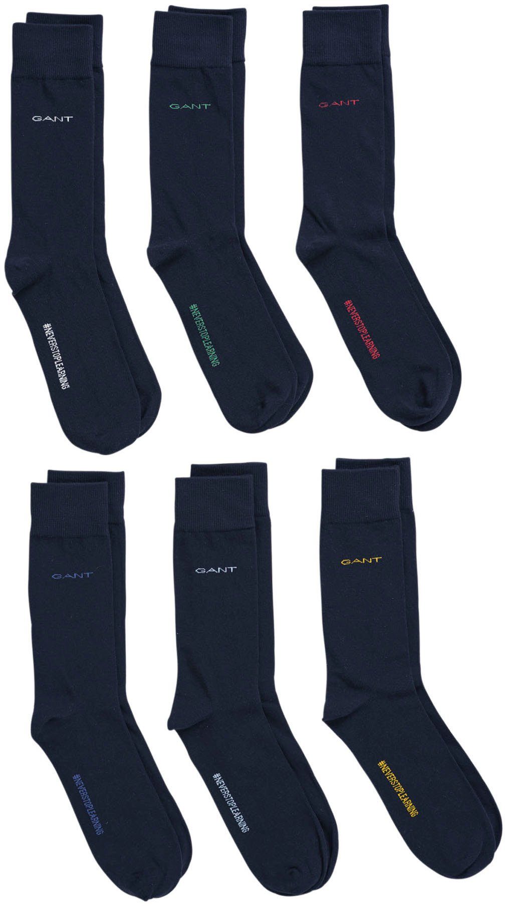 Gant Socken D1. SOFT COTTON SOCKS 6-PACK (Spar-Set, 6-Paar, 6er-Packung) marine