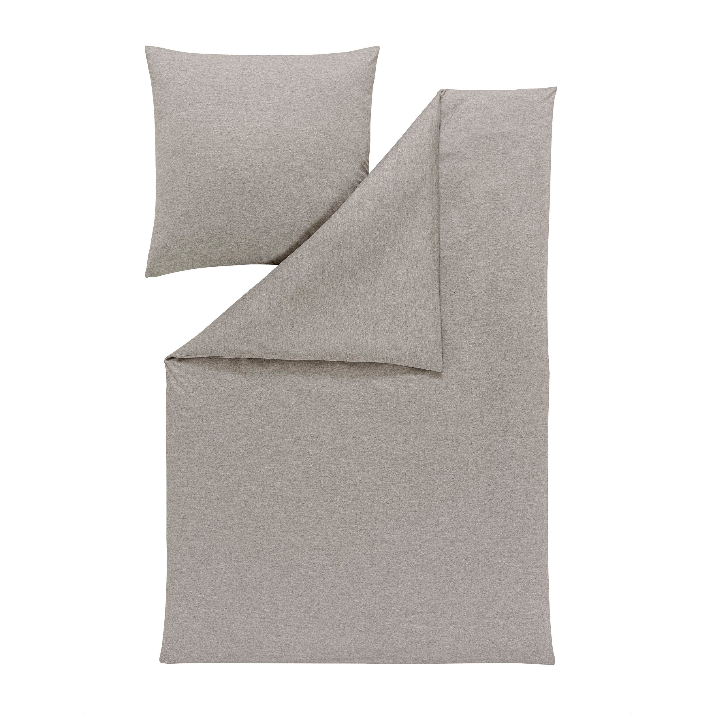 Kissenhülle Jersey Kopfkissenbezüge Atelier Takoma Uni grau 80x80