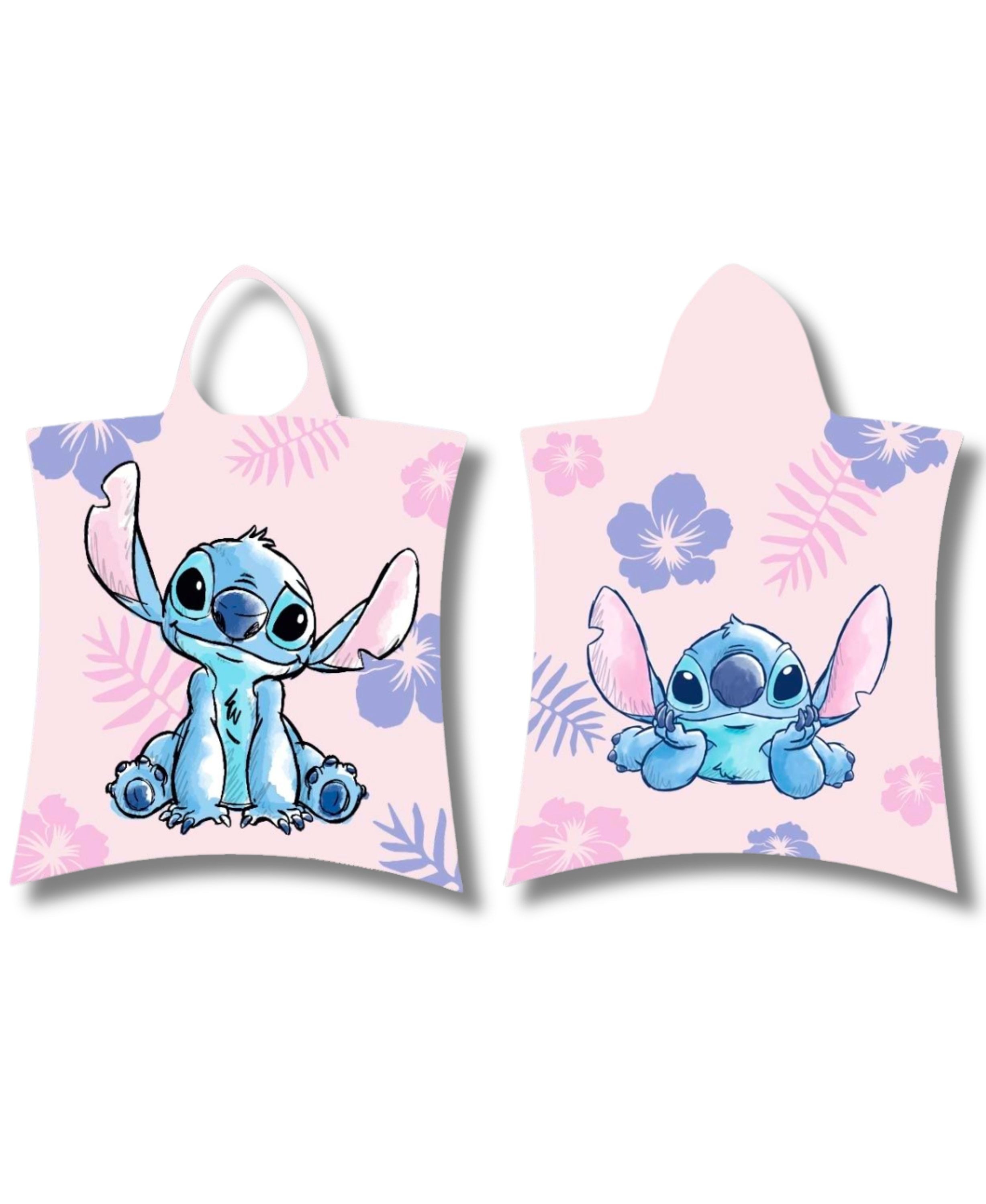 Lilo & Stitch Badeponcho Stitch, Baumwolle, mit Kapuze, Kinder Kapuzenhandtuch 50 x 115 cm