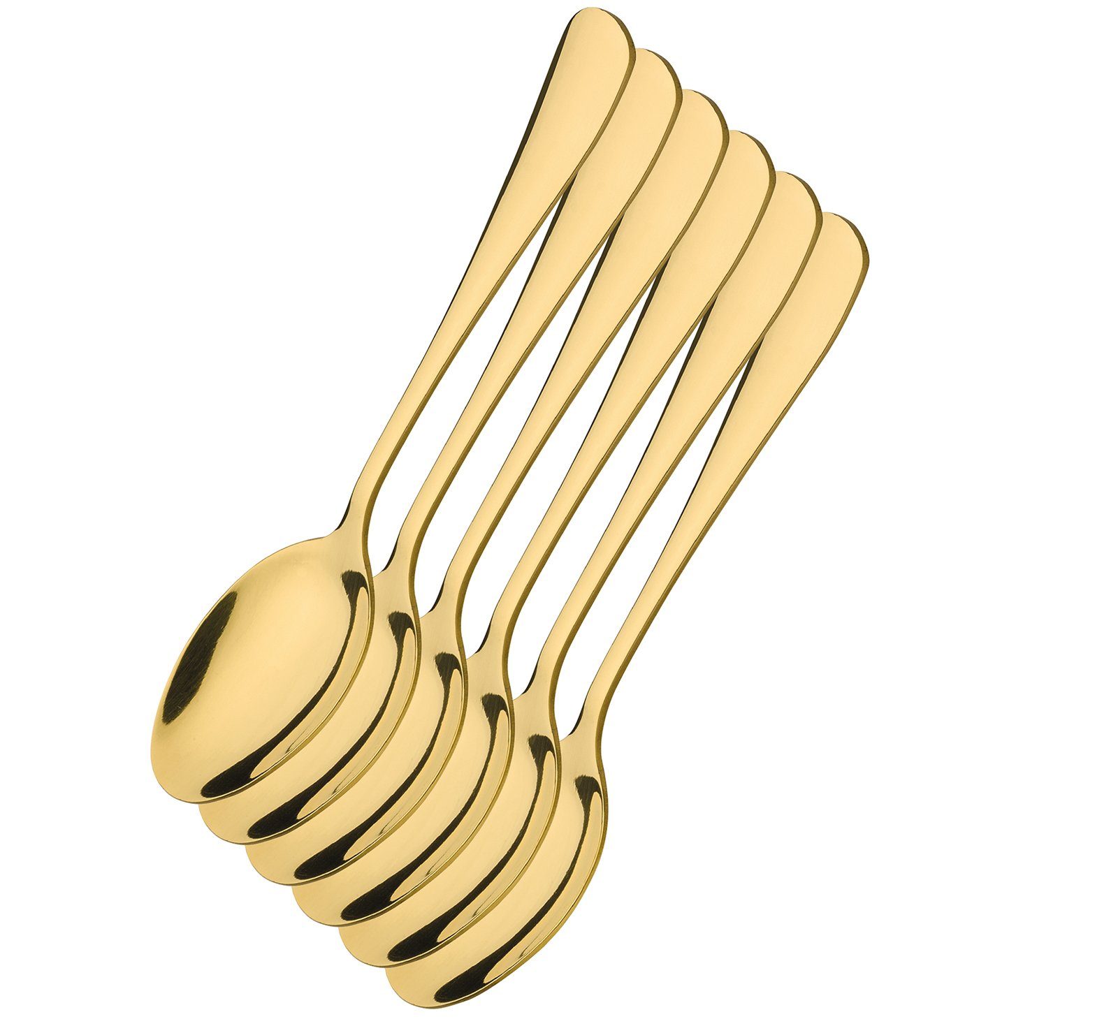 Kaffeelöffel Kaffeelöffel goldfarben 6 er Set STEEL ORO