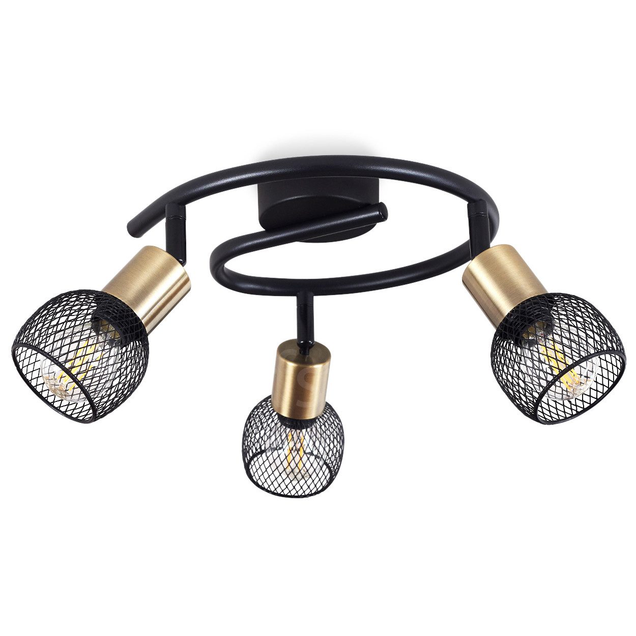 hofstein Deckenleuchte »Pieve« Deckenlampe aus Metall schwarz, gold Zimmerl günstig online kaufen