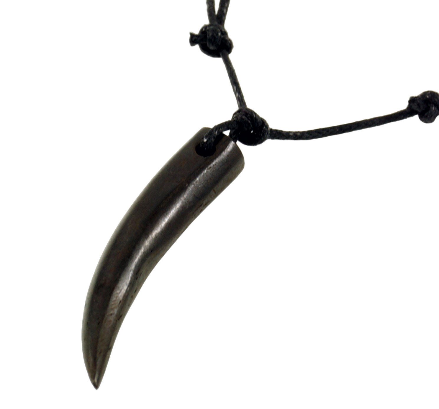 Guru-Shop Perlenkette Ethno Hornschmuck Kette, Peace Surferkette - Zahn