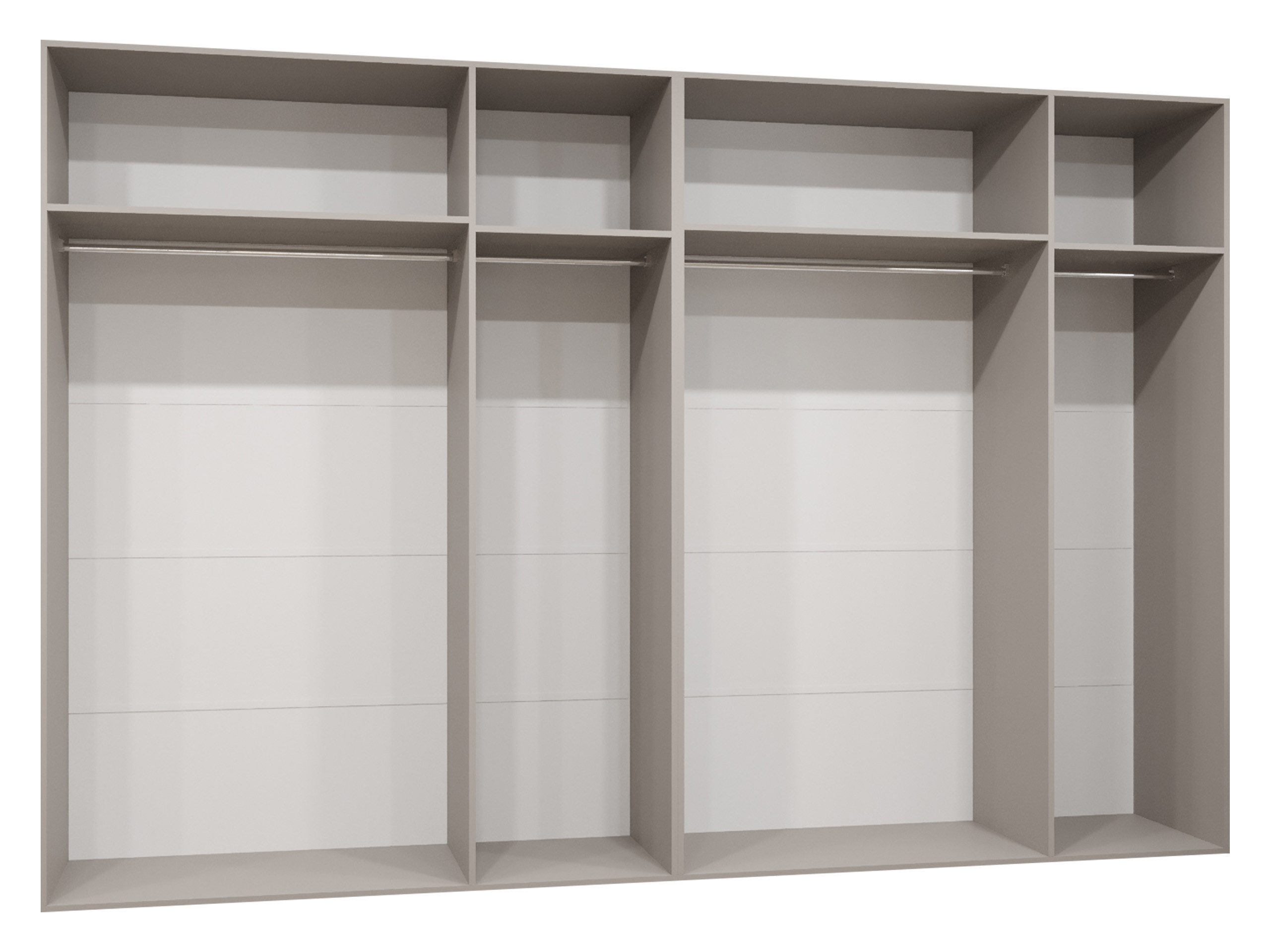 MIRJAN24 Kleiderschrank Mila I 300 (mit sechs Drehtüren) 300x52x202 cm, vier Kleiderstangen – Bild 4 von 5