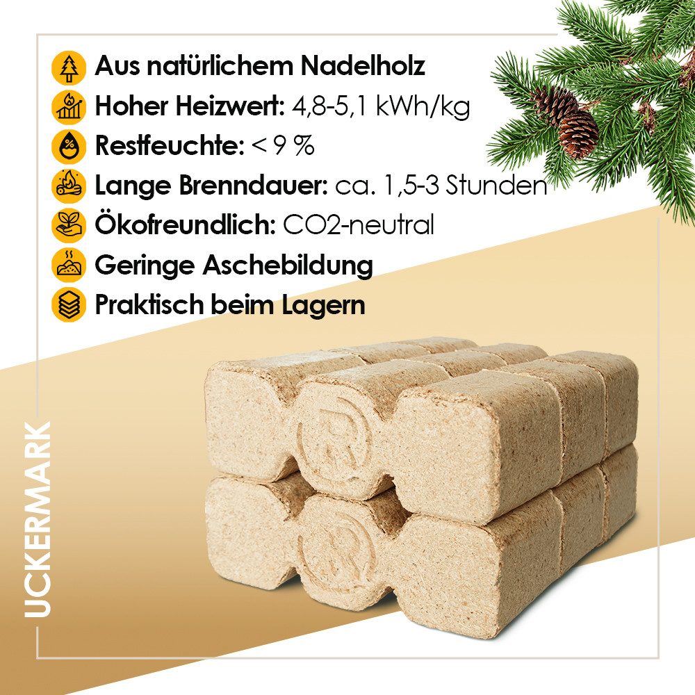 JSM-Brennholz Holzbriketts Uckermark Holzbriketts auf Palette, 480 kg, Regi günstig online kaufen