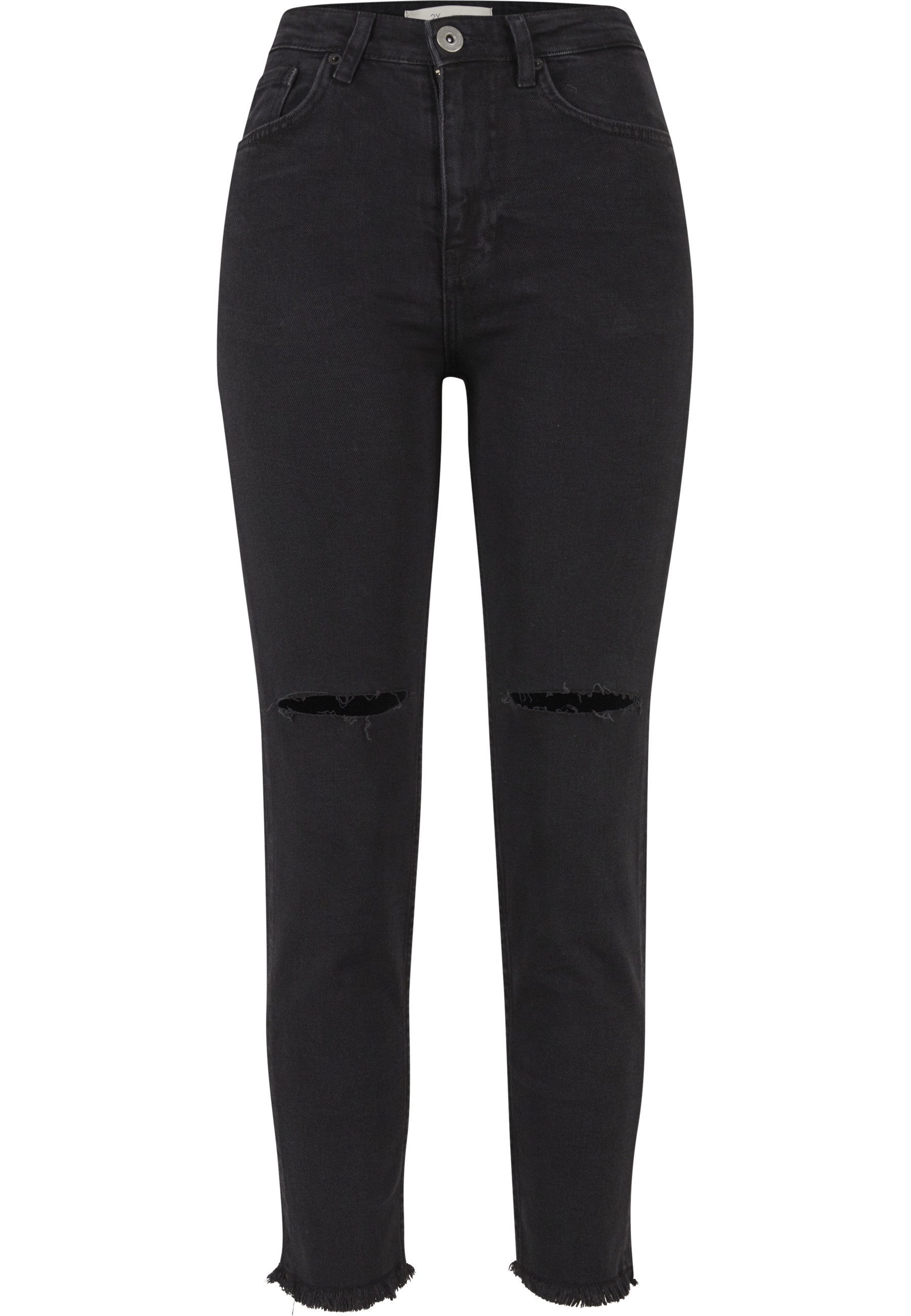 2Y Premium Bequeme Jeans 2Y Premium Damen 2Y Ladies Destroyed Mom Fit Denim