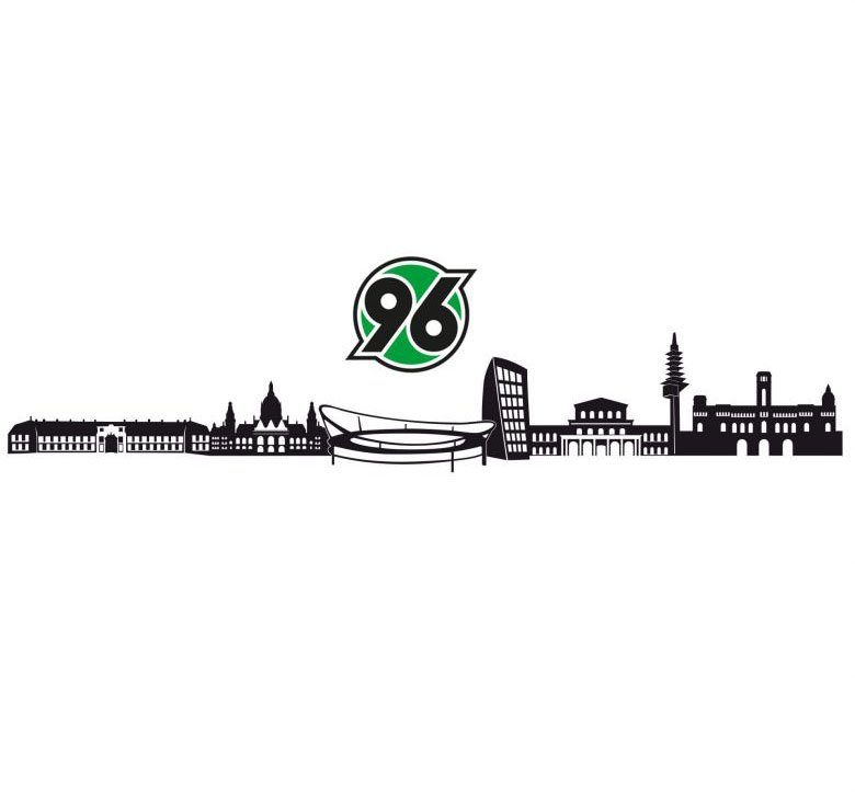 Wall-Art Wandtattoo Fußball Hannover 96 Skyline + Logo (Set), selbstklebend, entfernbar