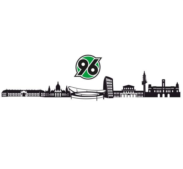 Wall-Art Wandtattoo Fußball Hannover 96 Skyline + Logo