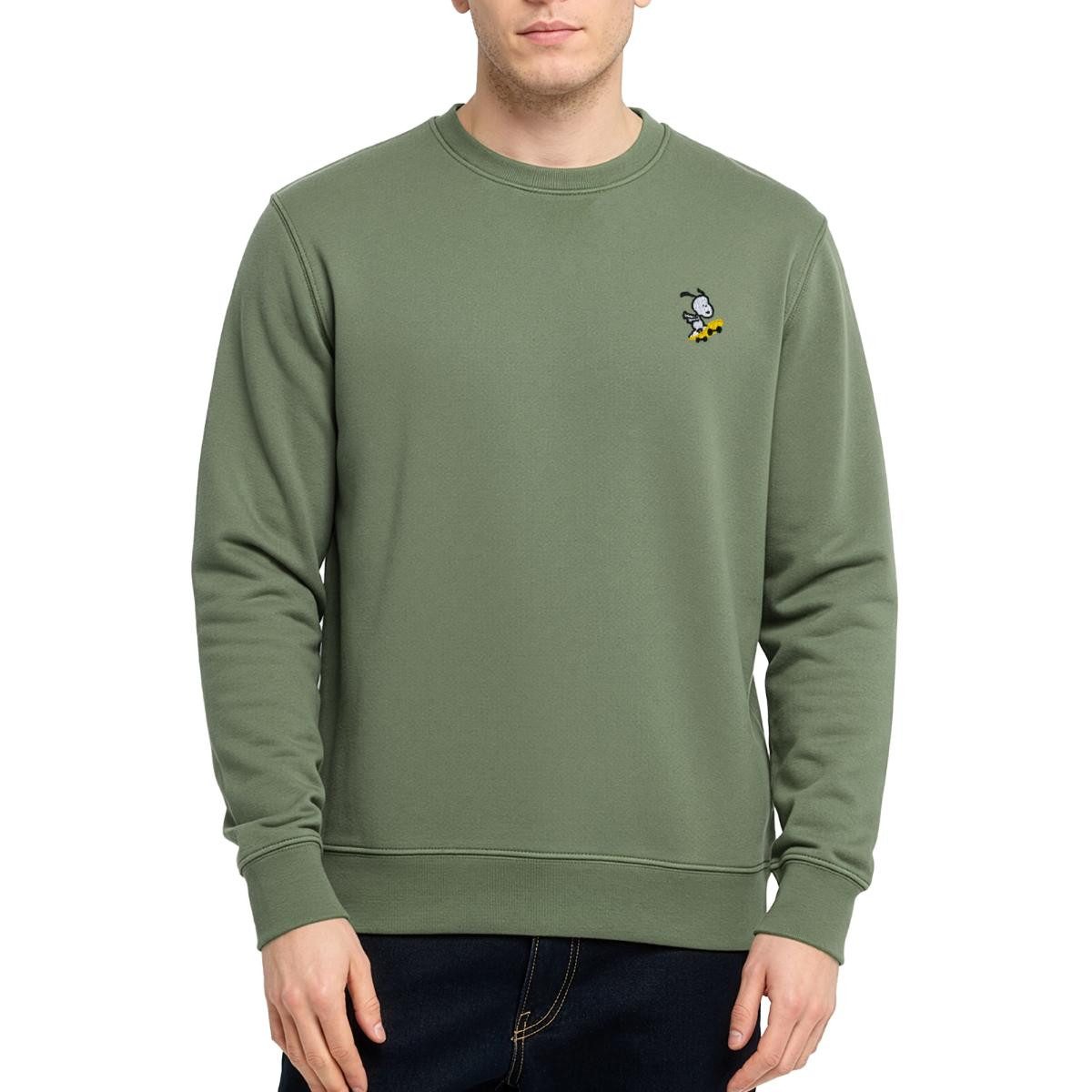 Spreadshirt Sweatshirt Peanuts Snoopy Auf Skateboard Stickmotiv Unisex Pullover (1-tlg)