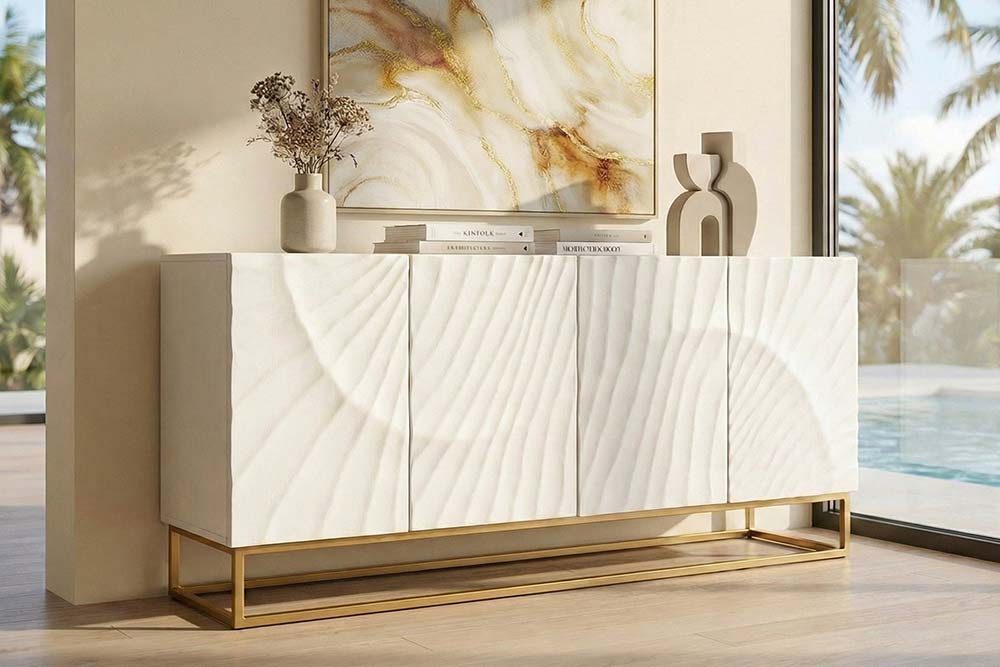 Sideboard SCORPION 180cm weiß/gold