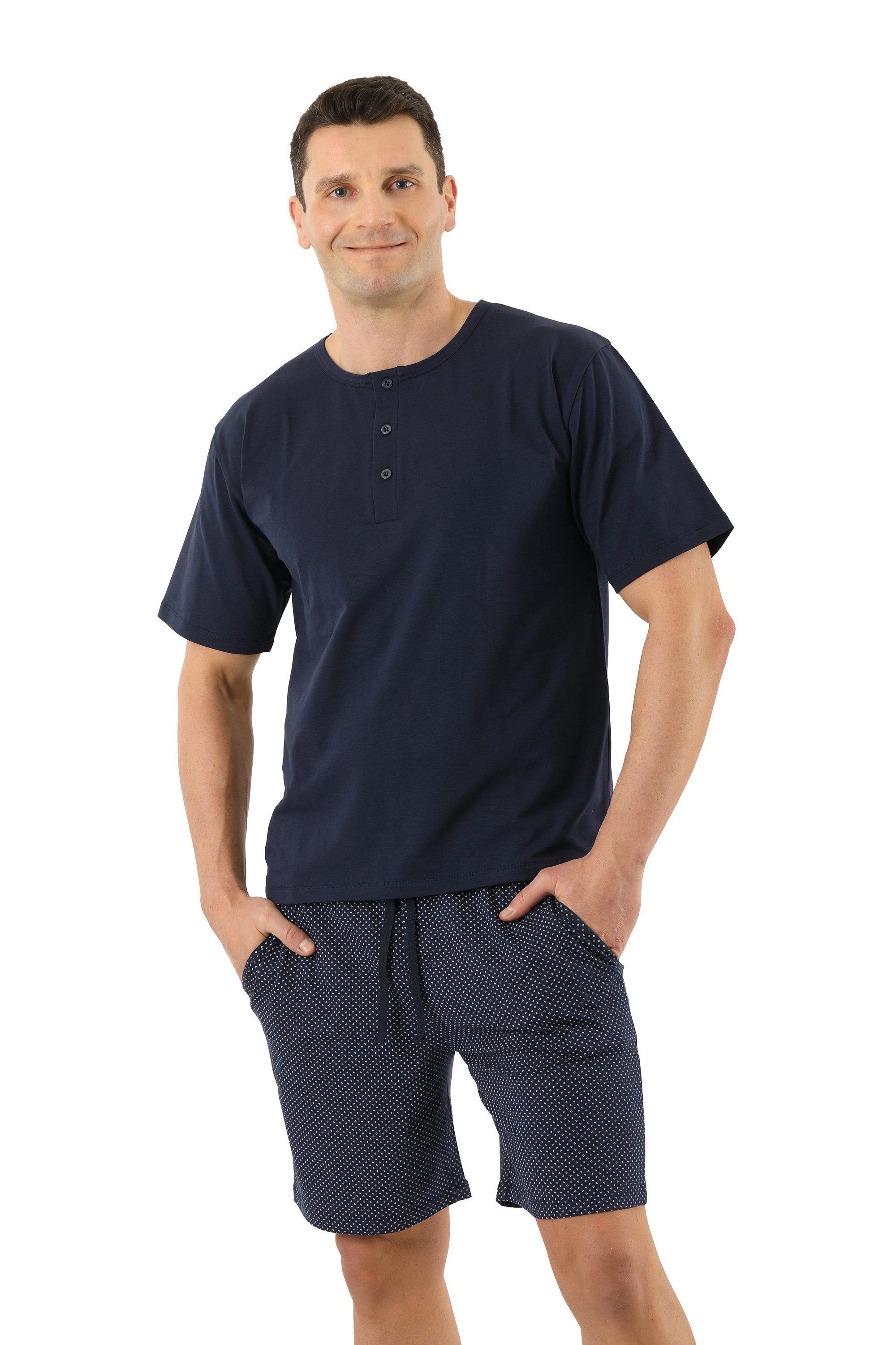 Albert Kreuz Schlafanzug Set atmungsaktiv aus kurz Hose) bestehend Pyjama Oberteil und (1