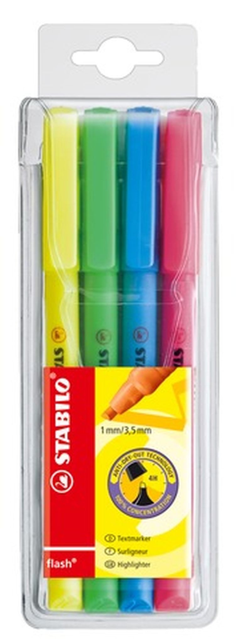 STABILO Marker STABILO flash 4er Etui