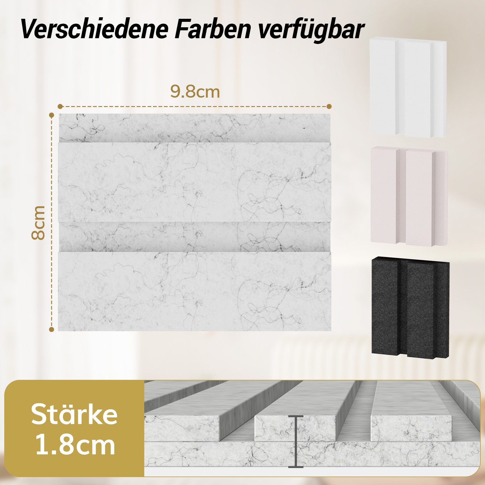 TONOR Schallschutzpaneel Akustikpaneele Selbstklebend,120x60x1.8cm Schalldämmung Akustikplatten, (4-tlg)