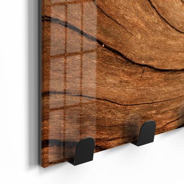 DEQORI Kleiderhaken 'Detaillierte Holzmaserung', Glas Garderobe Paneel magnetisch beschreibbar