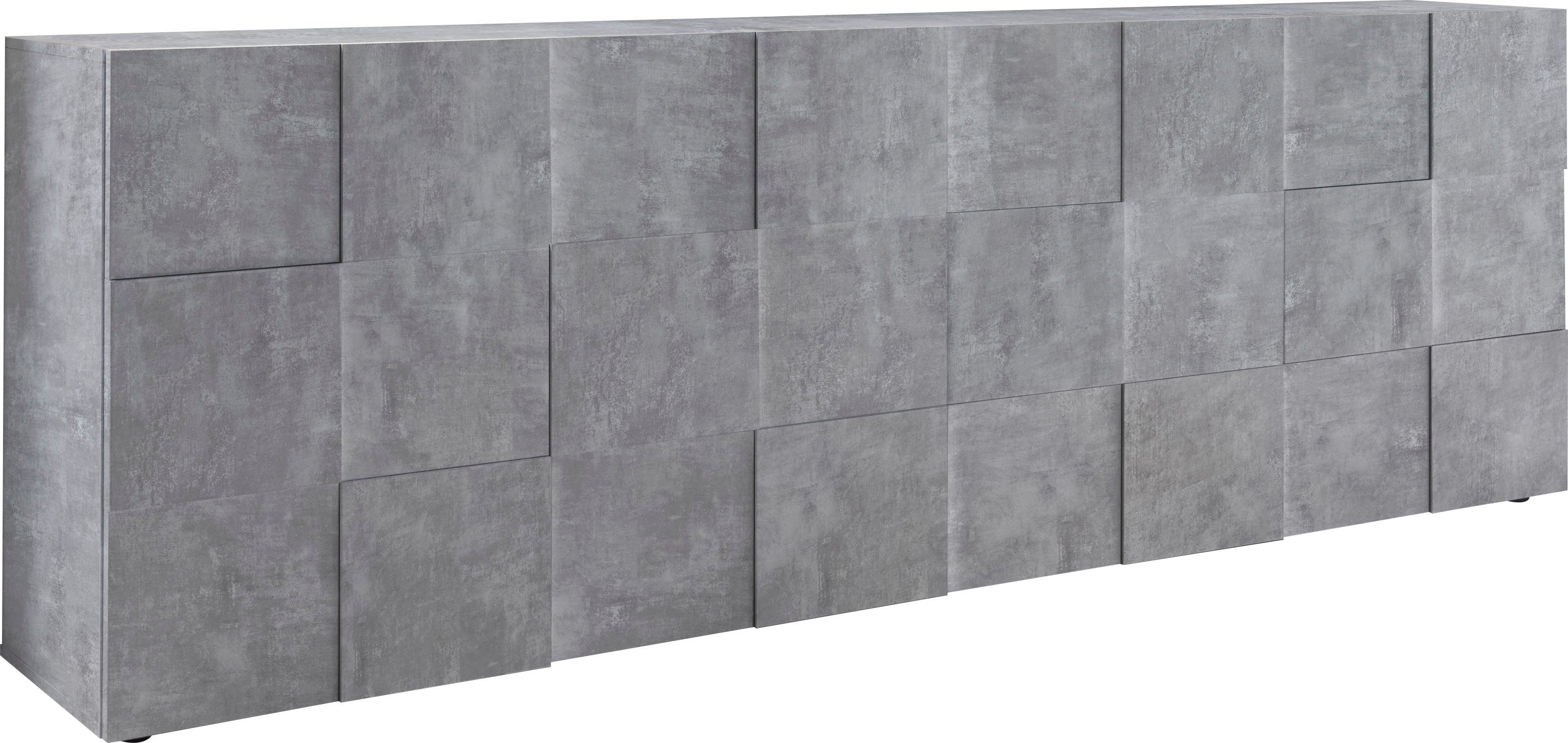 Home affaire Sideboard Dama Breite 241, Kommode 4 Türen, Anrichte, Front in 3D-Optik, viel Stauraum, verschiedene Farben