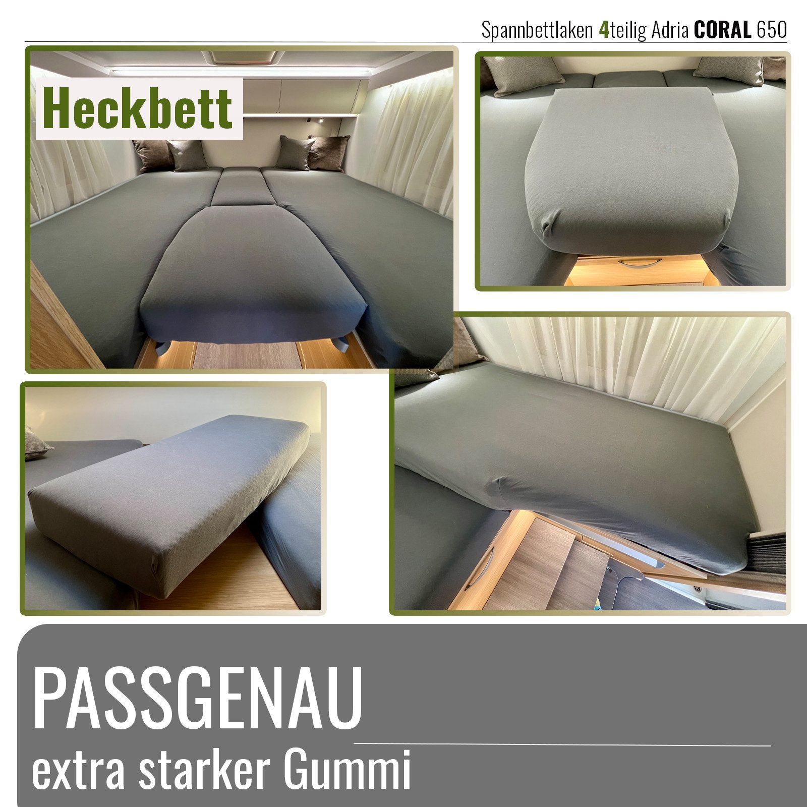 BLACK FOREST FOX Cowboyhut Adria Supreme 670 SL, DL, AXESS 650 SL Grau Camper Wohnmo 4 u. 5 tlg. OEKO-TEX® Standard 100, Zertifikatnummer IW 00270