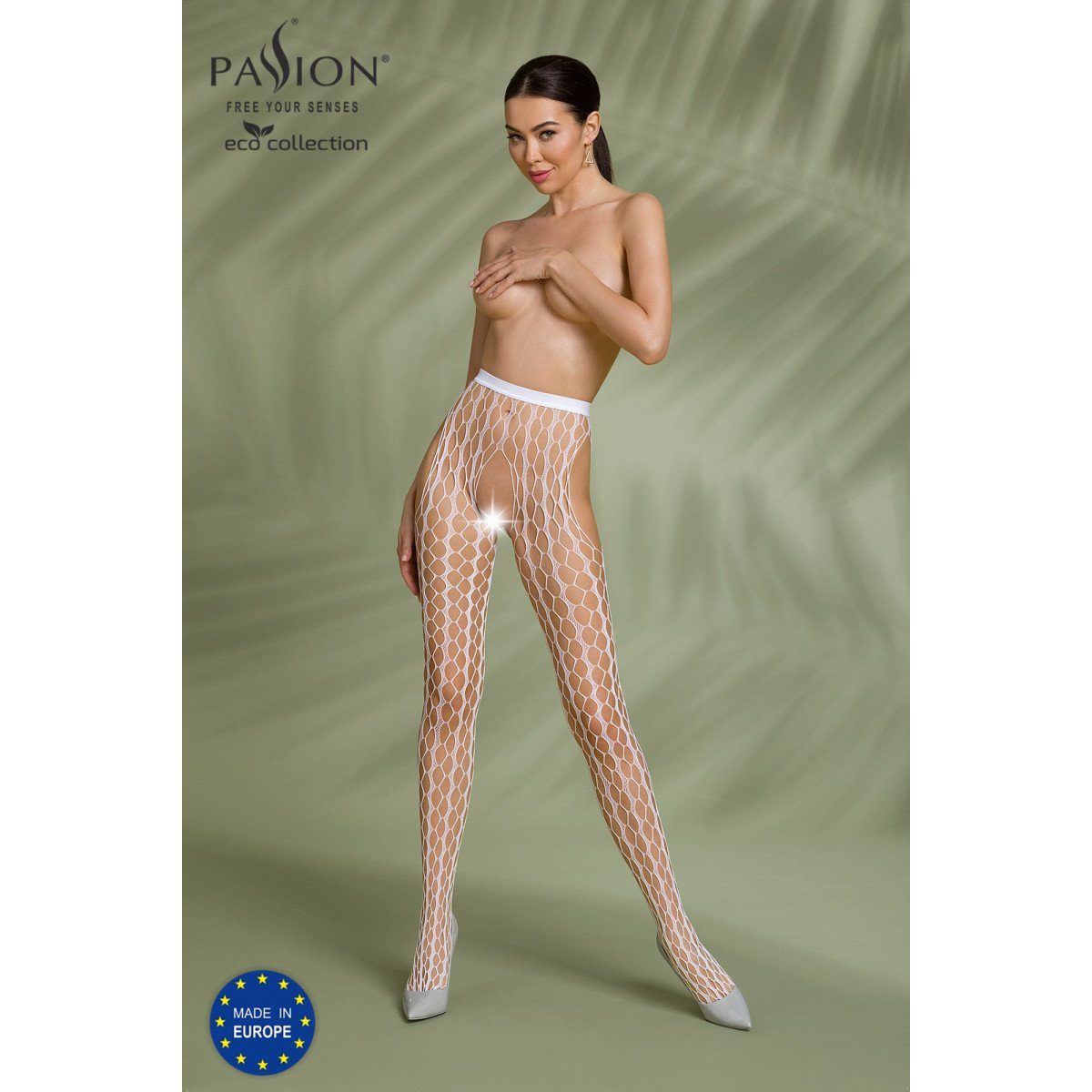 Ouvert Strumpfhose PE ECO Strumpfhose ouvert S007 white - (S/L)
