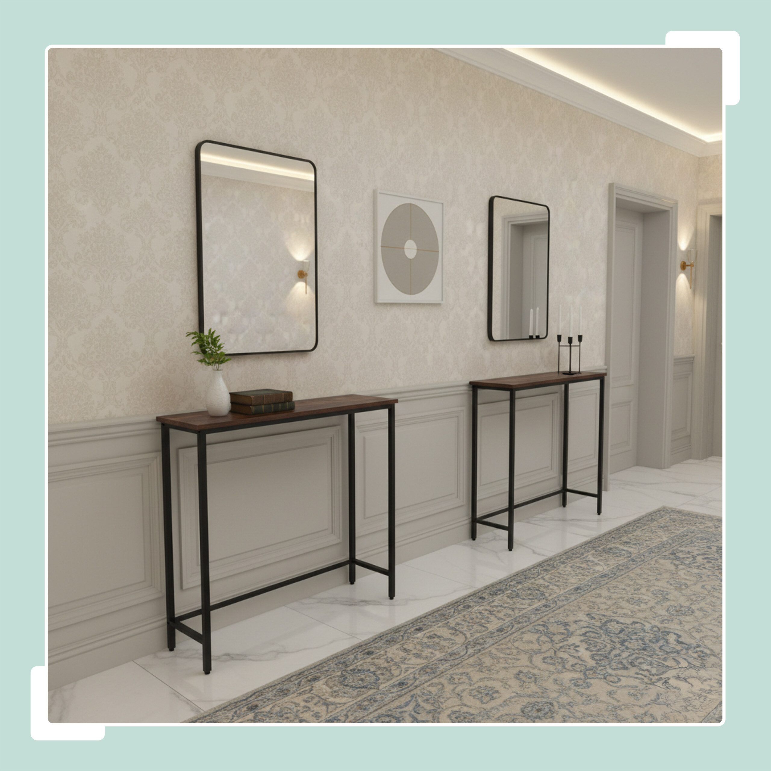 relaxdays Konsolentisch Schmaler Konsolentisch Industrial Design, dunkelbra günstig online kaufen