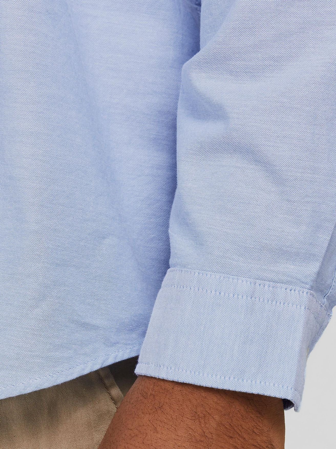 4447 Jack Shirt Jones Business Blau Plus Einfarbiges & Size in JJEOXFORD Hemd Langarmhemd Übergrößen
