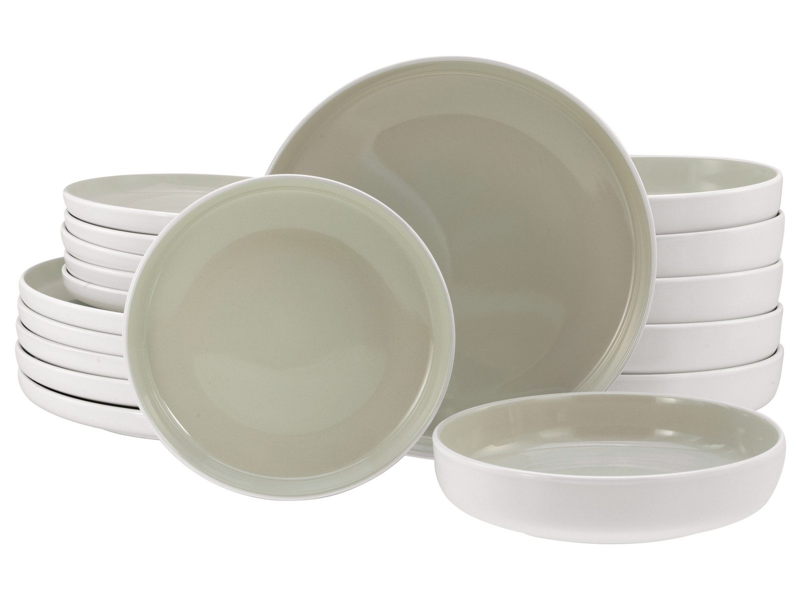 LeGer Home by Lena Gercke Geschirr-Set Teller Set, Nayela (18-tlg), 6 Personen, Steinzeug, Haltbarkeit, spülmaschinengeeignet, mikrowellengeeignet, modern