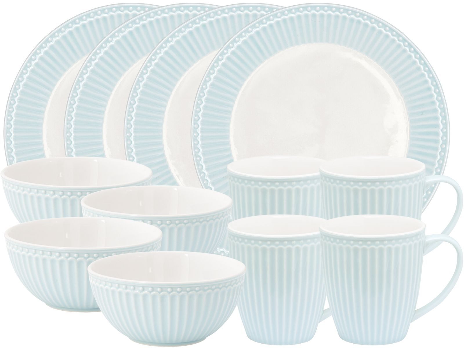 Greengate Frühstücks-Set Alice Frühstücksset pale blue 12tlg