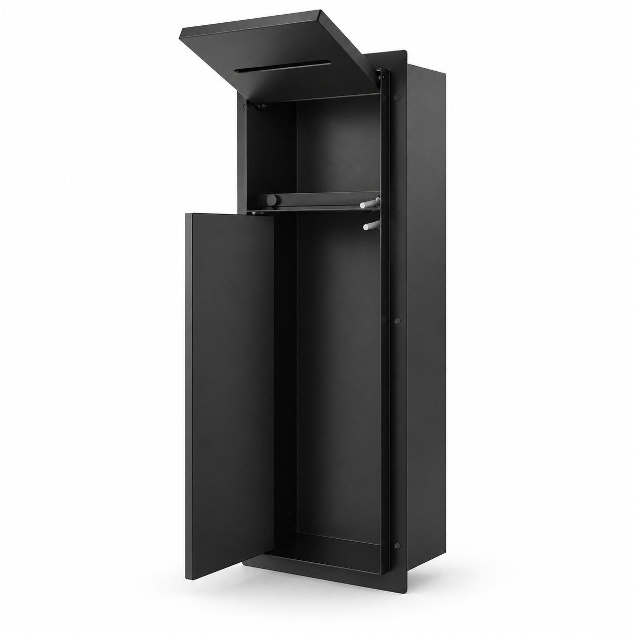 HAGO Toilettenpapierhalter WC Modul Edelstahl Einbauschrank Unterputz Wandnische, Mit Klappe
