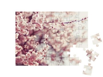 puzzleYOU Puzzle Zartrosa Kirschblüten im Frühling, 48 Puzzleteile, puzzleYOU-Kollektionen Kirschblüten, Blumen & Pflanzen