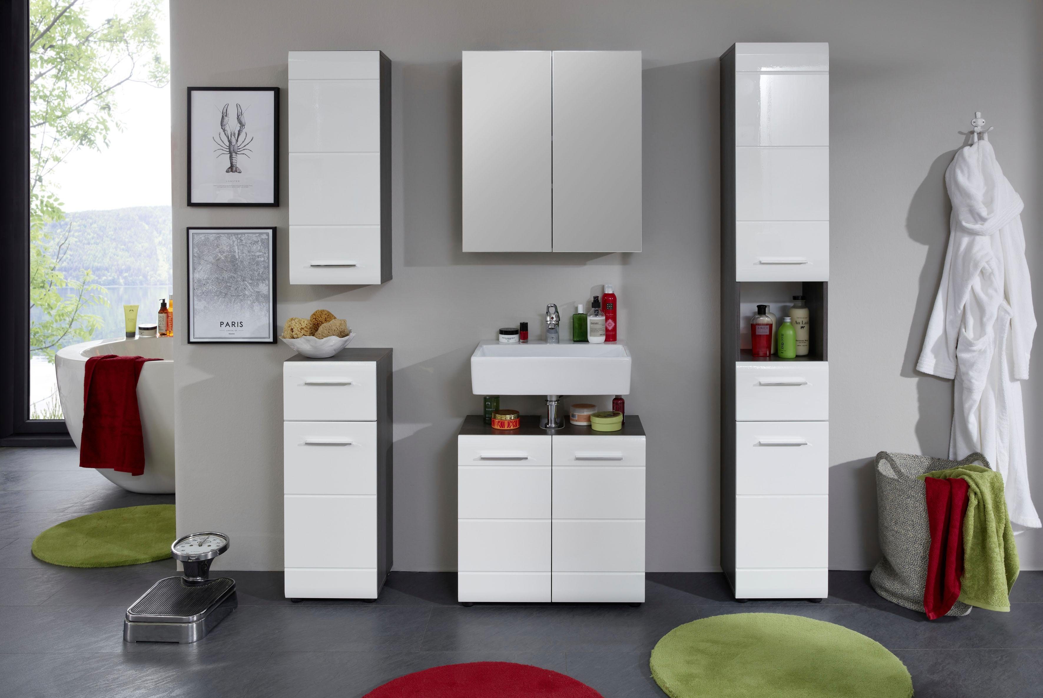 welltime Badmöbel-Set Sovana, (Set, 5-St), Badezimmermöbel mit Fronten in H günstig online kaufen