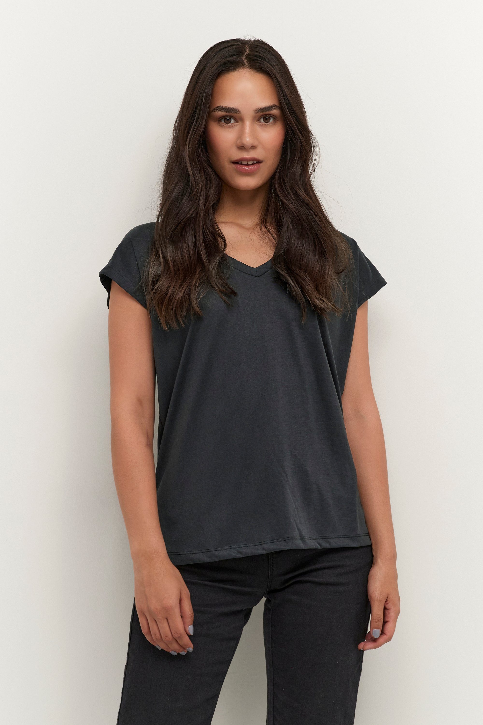 KAlise T-shirt black Washed T-Shirt SS KAFFE