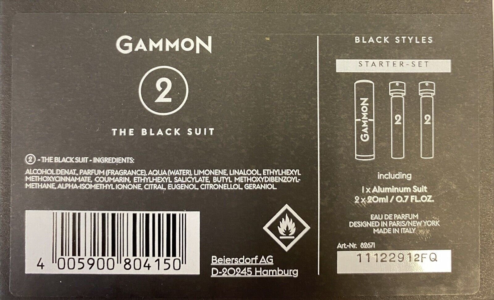 Gammon Fragrance Parfum Gammon GAMMON Eau De Parfum Black Styles