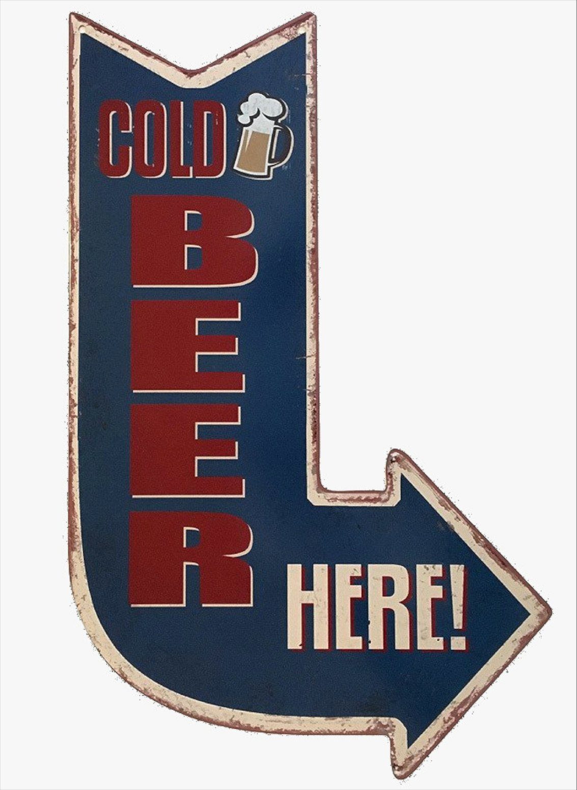Metallschild Blechschild Cold Beer Here